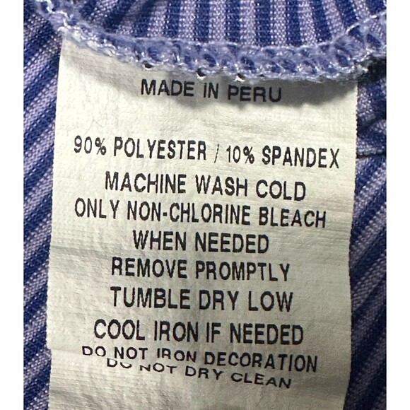 Greyson Saginaw Polo Shirt Men’s L Blue Striped Whisper Rock Golf Performance - Picture 7 of 9